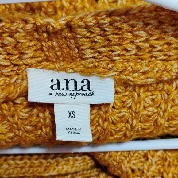 NWT A.N.A. Womens Cardigan Sweater Size XS Gold Loose Knit NEW - Picture 7 of 8